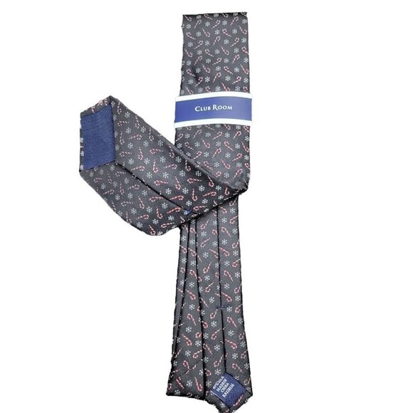CLUB Room Holidays Tie (Snow Candy Cane) Men's.  New With Tags  $55. - Picture 2 of 5